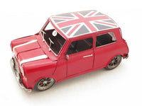 1960 Red Mini Cooper with British Flag on Roof