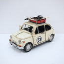 1967 Cream Fiat with Ski Board 1:12 Model Car