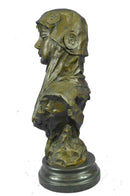Bronze Bust of Biblical Delilah by Emmanuel Villanis 18" x 9"