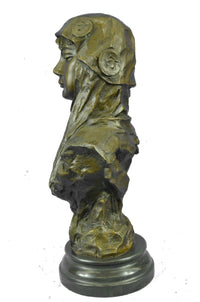 Bronze Bust of Biblical Delilah by Emmanuel Villanis 18" x 9"