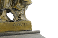 Two Sisters Bronze Metal Sculpture on Marble Base Moreau