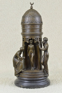 Peeping Ali Vintage Style Bronze Franz Bergman Vienna Bronze Arab Man Nude Art 15" x 6"