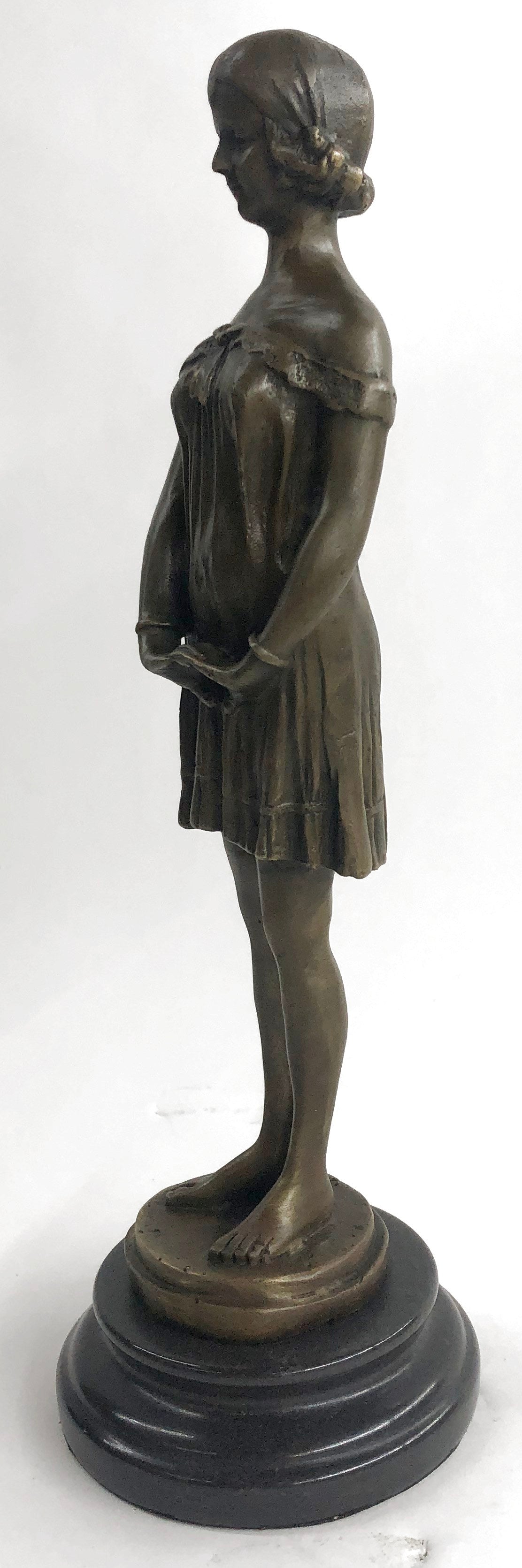 PRETTY PURE 100% SOLID BRONZE FEMALE CLASSICAL PORTRAIT SCULPTURE  FIGURINE DEAL
