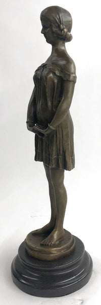 PRETTY PURE 100% SOLID BRONZE FEMALE CLASSICAL PORTRAIT SCULPTURE  FIGURINE DEAL