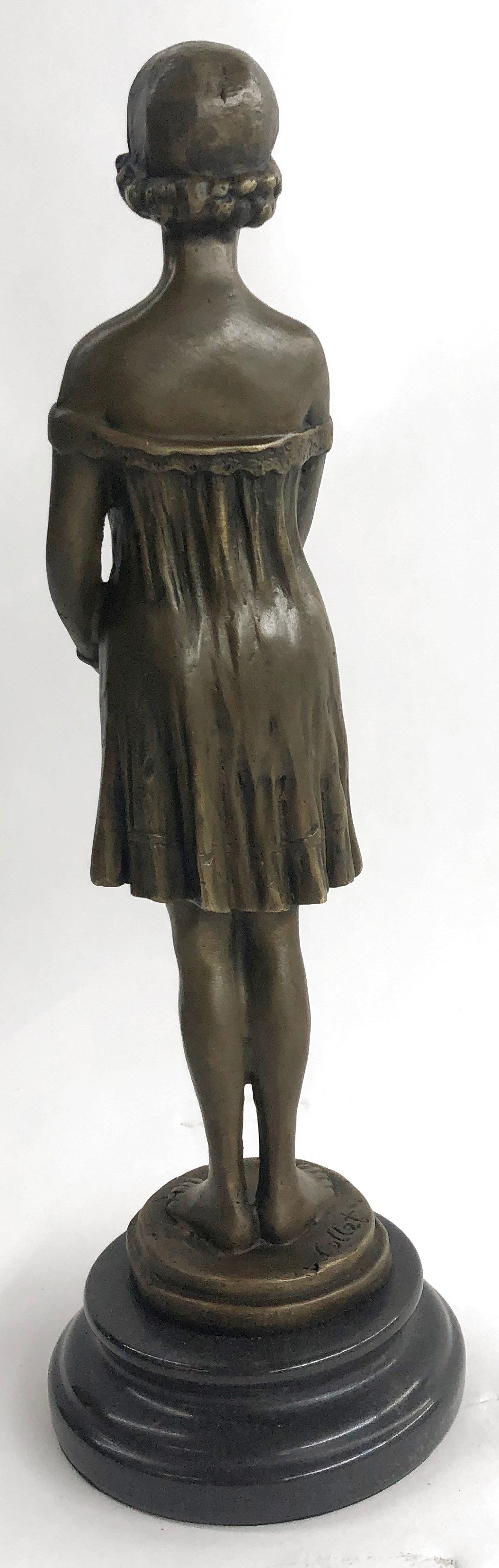 PRETTY PURE 100% SOLID BRONZE FEMALE CLASSICAL PORTRAIT SCULPTURE  FIGURINE DEAL