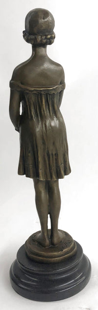 PRETTY PURE 100% SOLID BRONZE FEMALE CLASSICAL PORTRAIT SCULPTURE  FIGURINE DEAL