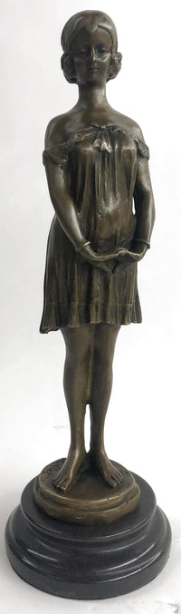 PRETTY PURE 100% SOLID BRONZE FEMALE CLASSICAL PORTRAIT SCULPTURE  FIGURINE DEAL