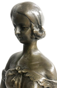 PRETTY PURE 100% SOLID BRONZE FEMALE CLASSICAL PORTRAIT SCULPTURE  FIGURINE DEAL