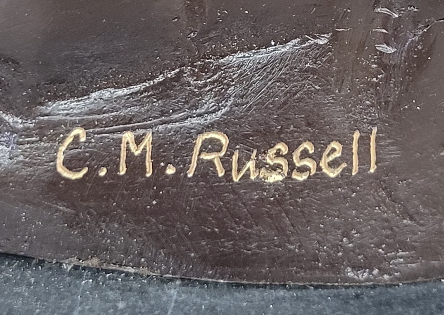 Native American Indian Warrior Bronze Sculpture CM Russell