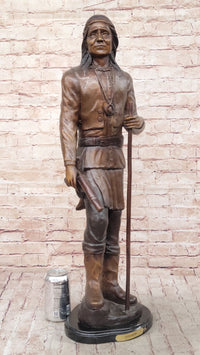 Apache Chief Cochise Bronze Sculpture on Marble Base