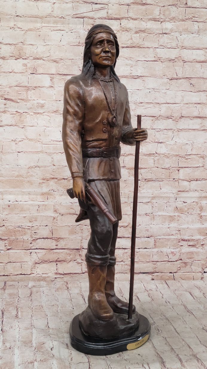 Apache Chief Cochise Bronze Sculpture on Marble Base