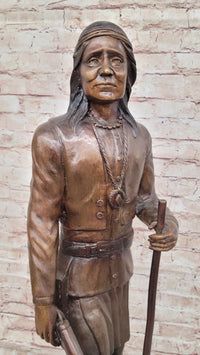 Apache Chief Cochise Bronze Sculpture on Marble Base
