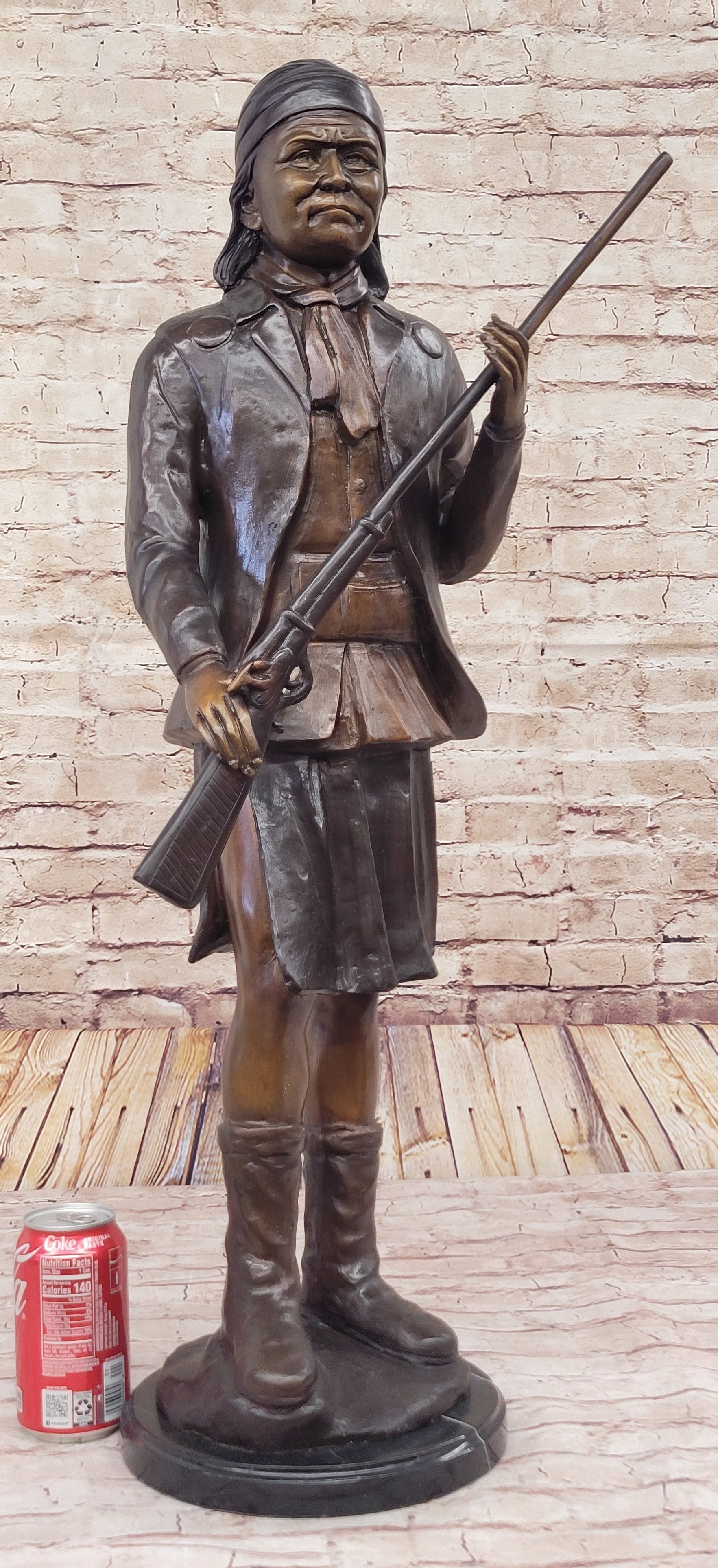 Geronimo With Rifle by C.M Russell Bronze Sculpture