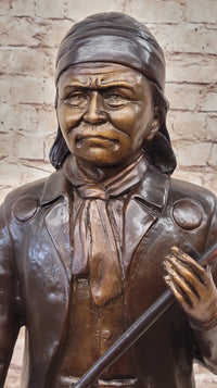 Geronimo With Rifle by C.M Russell Bronze Sculpture