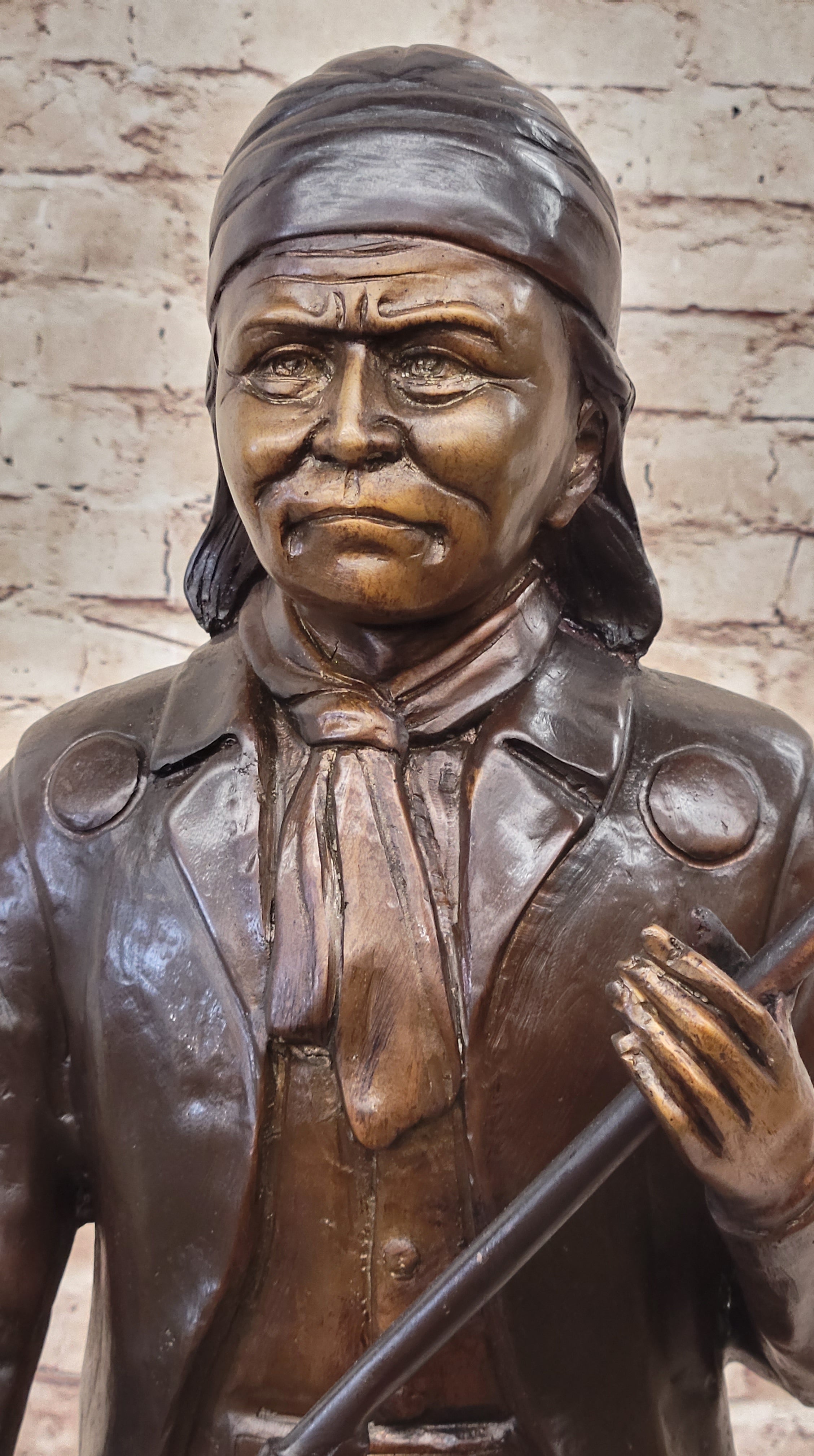Geronimo With Rifle by C.M Russell Bronze Sculpture