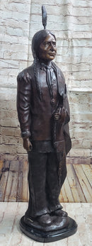 Hot Cast Bronze Native American Indian Chief after C.M. Russell
