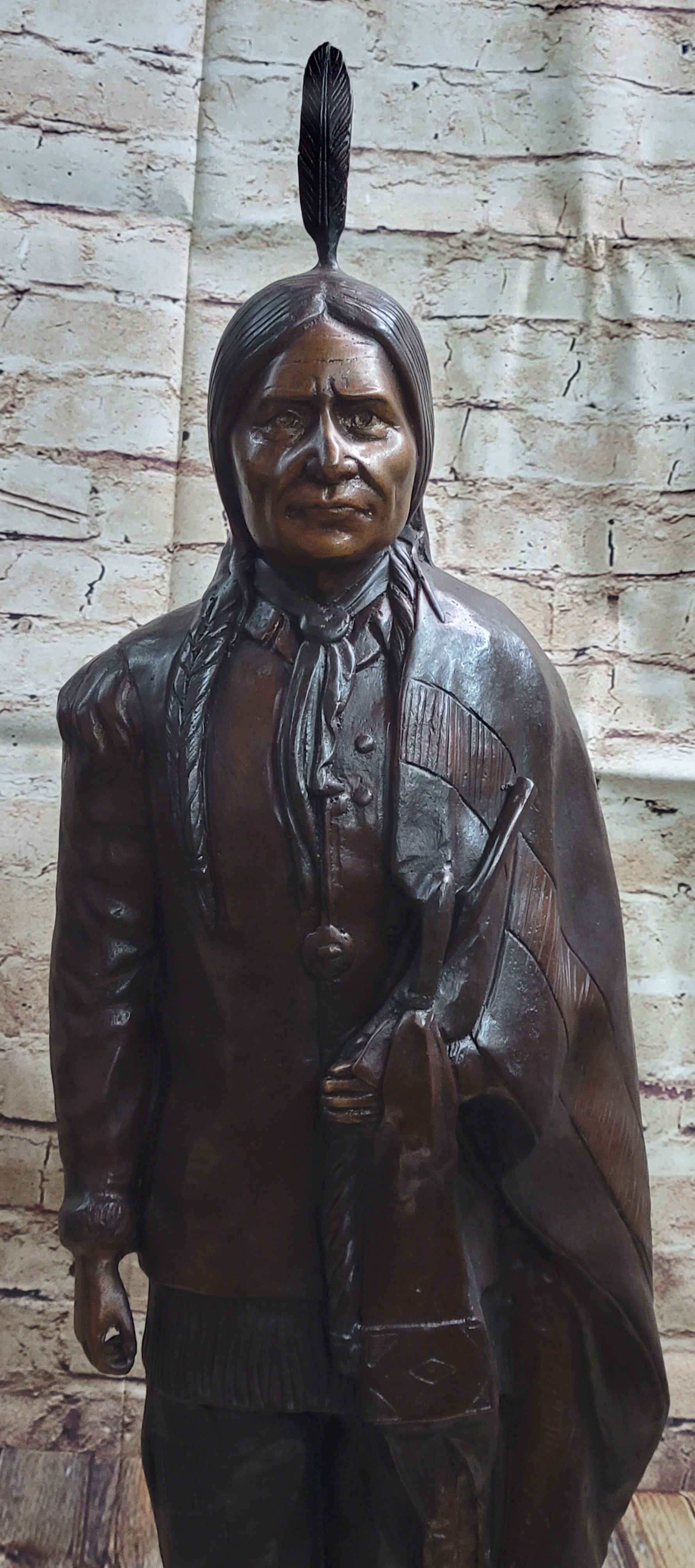Hot Cast Bronze Native American Indian Chief after C.M. Russell
