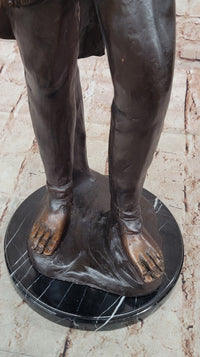 Native American Chief Hiawatha Bronze Sculpture on Marble Base