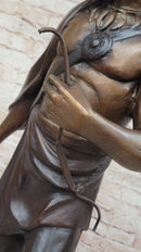 Native American Chief Hiawatha Bronze Sculpture on Marble Base