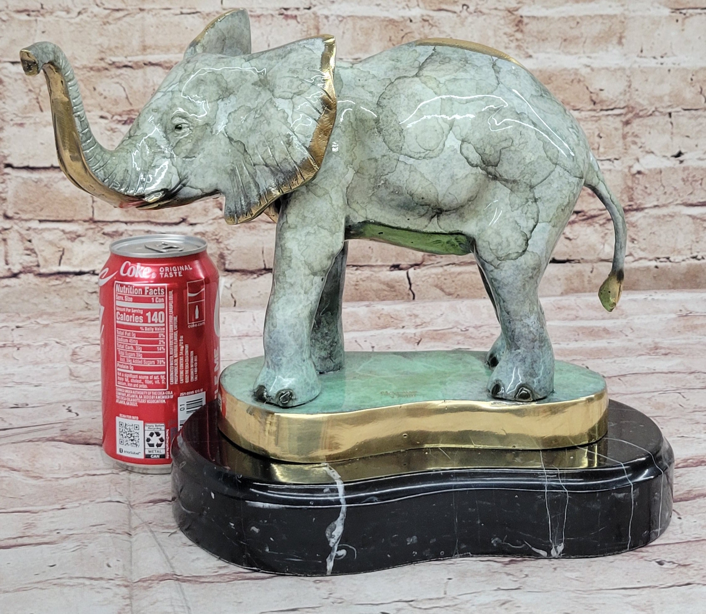 Bronze Elephant on Marble Base Signed Limited 10" x 14"
