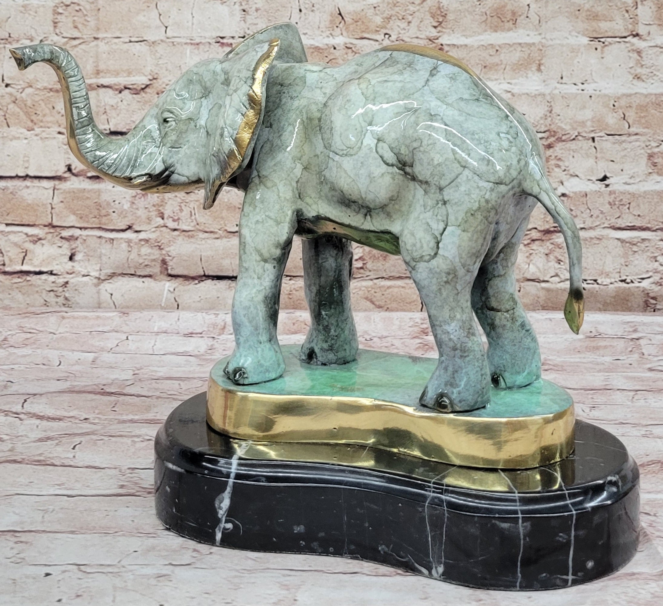 Bronze Elephant on Marble Base Signed Limited 10" x 14"