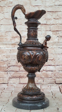 Bronze Dragon Urn with Gate Keeper Signed by Falconet