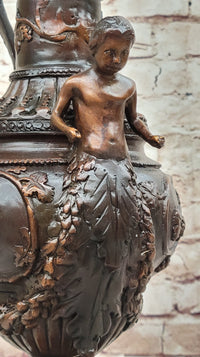 Bronze Dragon Urn with Gate Keeper Signed by Falconet