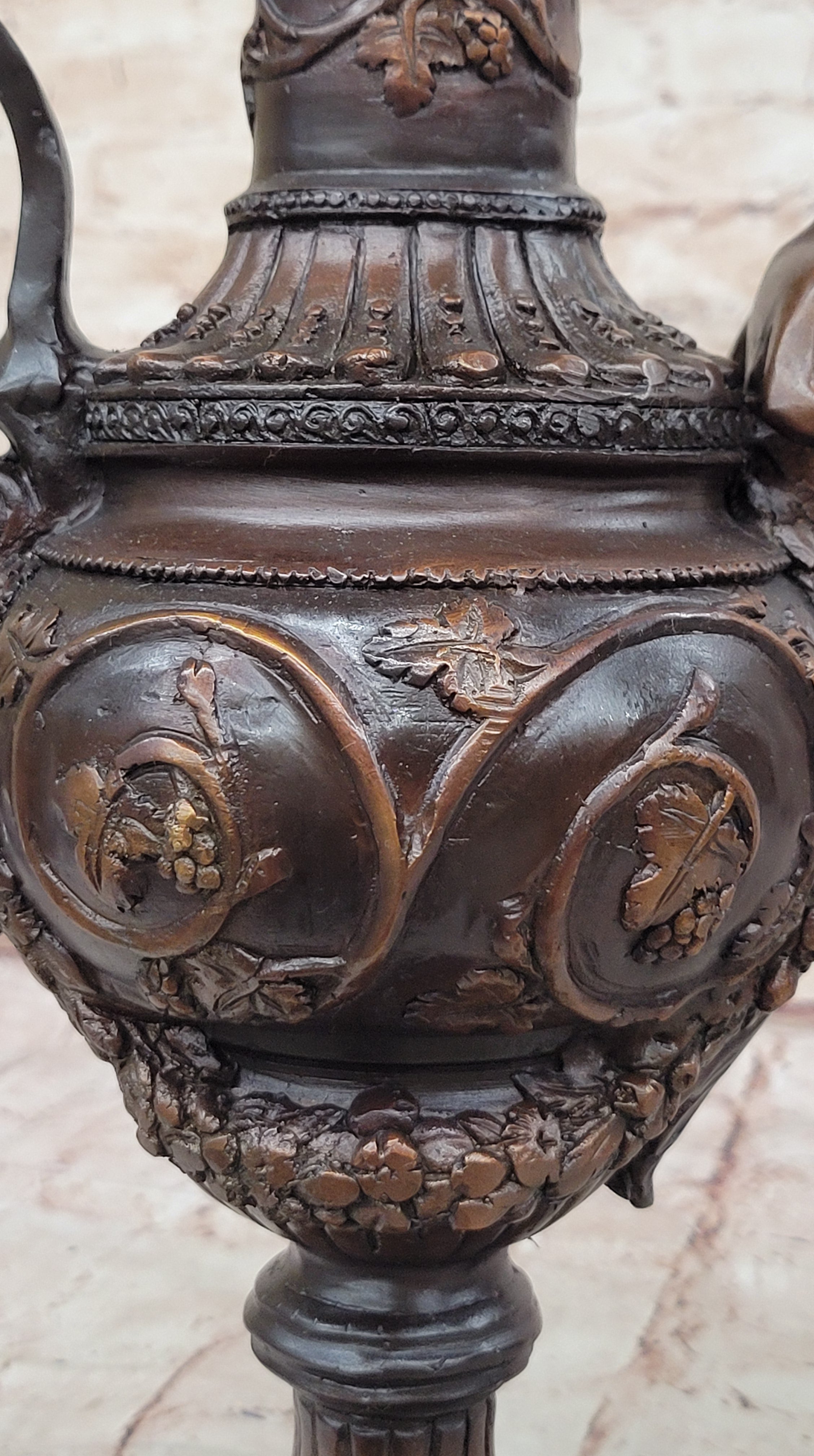Bronze Dragon Urn with Gate Keeper Signed by Falconet