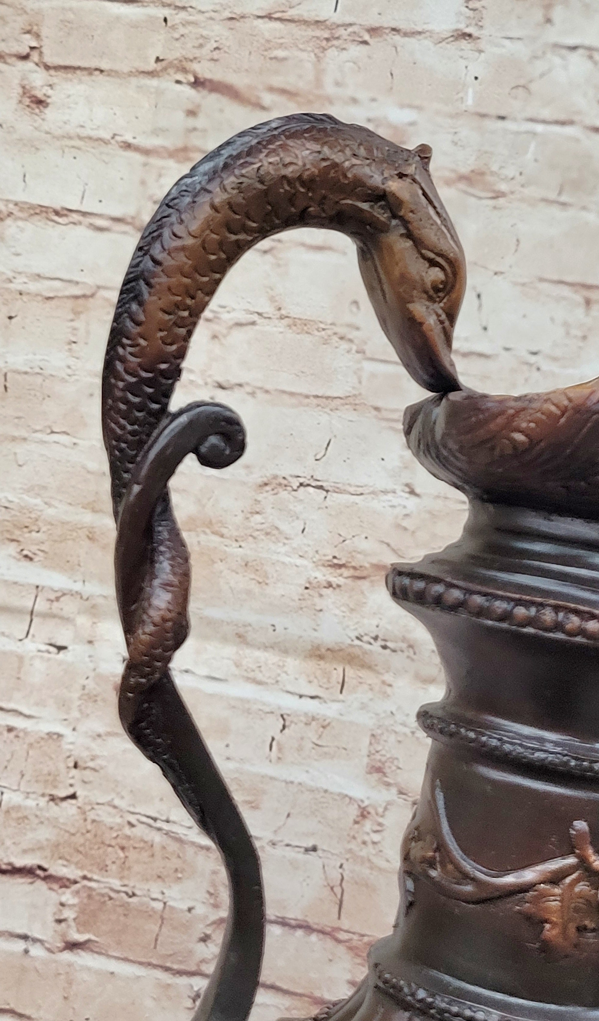 Bronze Dragon Urn with Gate Keeper Signed by Falconet