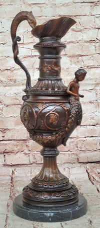 Bronze Dragon Urn with Gate Keeper Signed by Falconet