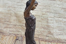 Girl Woman Holding Torch Electric Table Lamp Bronze Moreau 51" x 13"