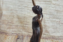 Girl Woman Holding Torch Electric Table Lamp Bronze Moreau 51" x 13"