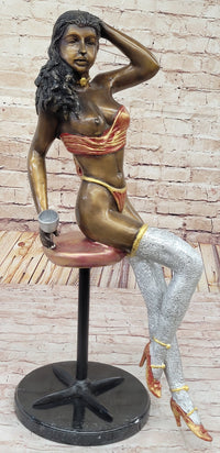 Sexy Nude Girl Sitting on a Stool Limited Edition Signed and Numbered Bronze Statue