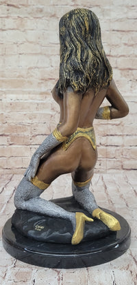 Hot Cast Bronze Erotic Sexy Nude Girl in Lingerie Signed Numbered Original Art by Collett
