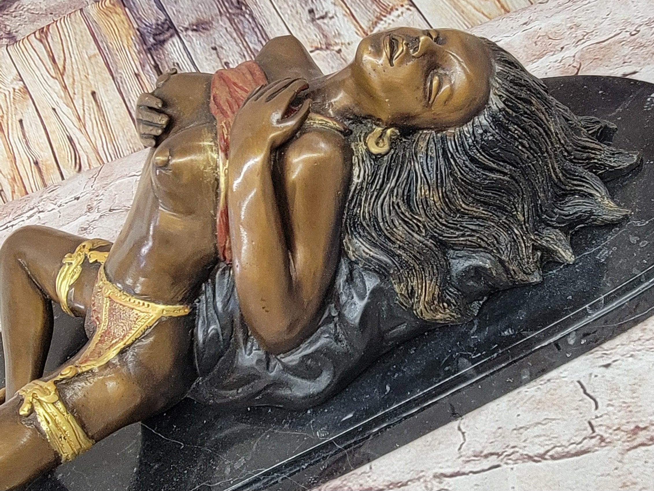 Limited Edition Erotic Nude Woman by Collett Bronze Sculpture