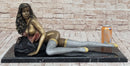 Hot Cast Bronze Sexy Nude Bronze Girl in Stocking & Lingerie Original Signed Art