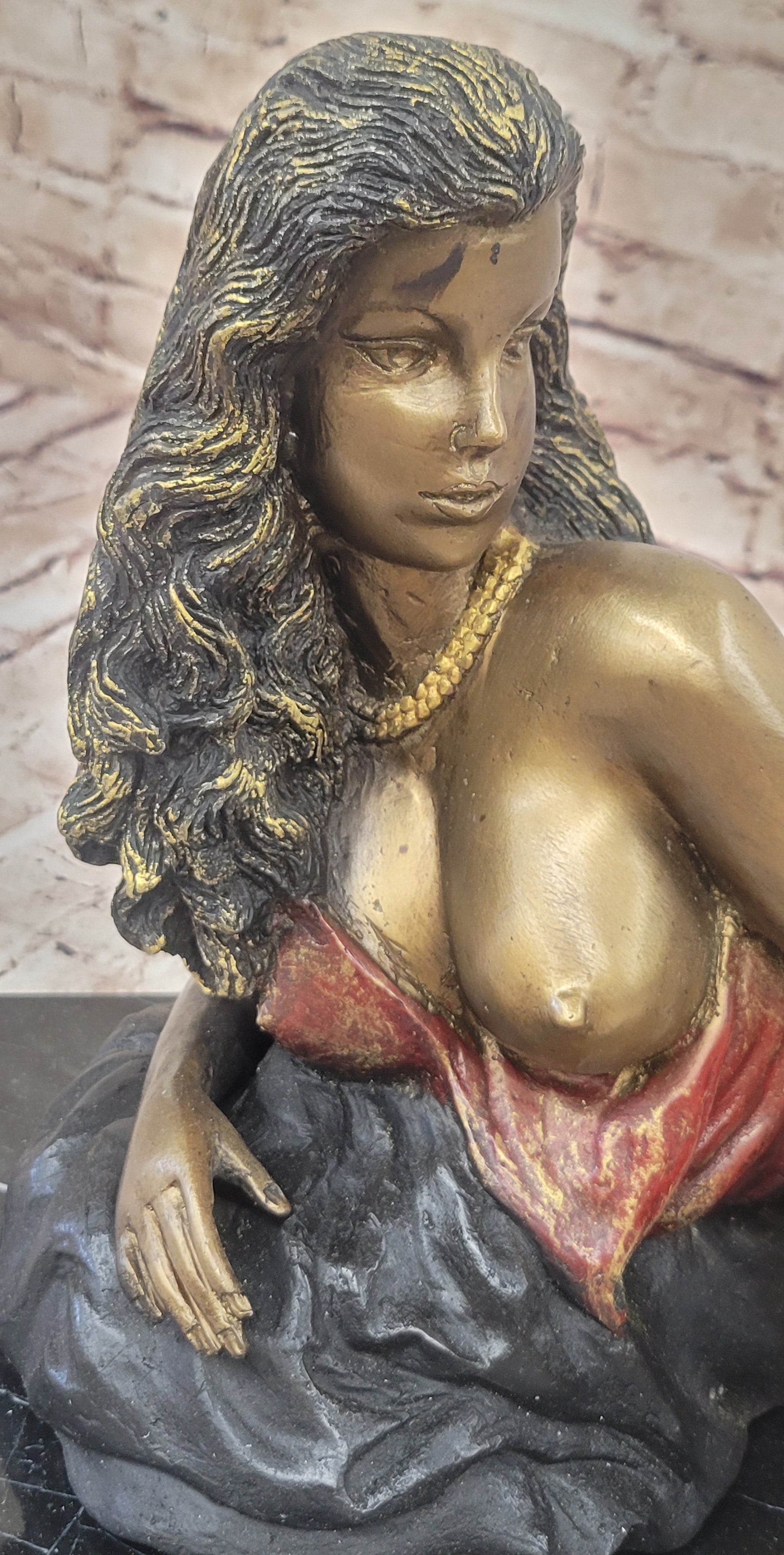 Hot Cast Bronze Sexy Nude Bronze Girl in Stocking & Lingerie Original Signed Art
