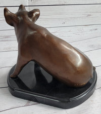 Bronze Cute Pig Sculpture after PJ Mene 8.5" x 10"