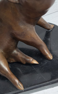 Bronze Cute Pig Sculpture after PJ Mene 8.5" x 10"