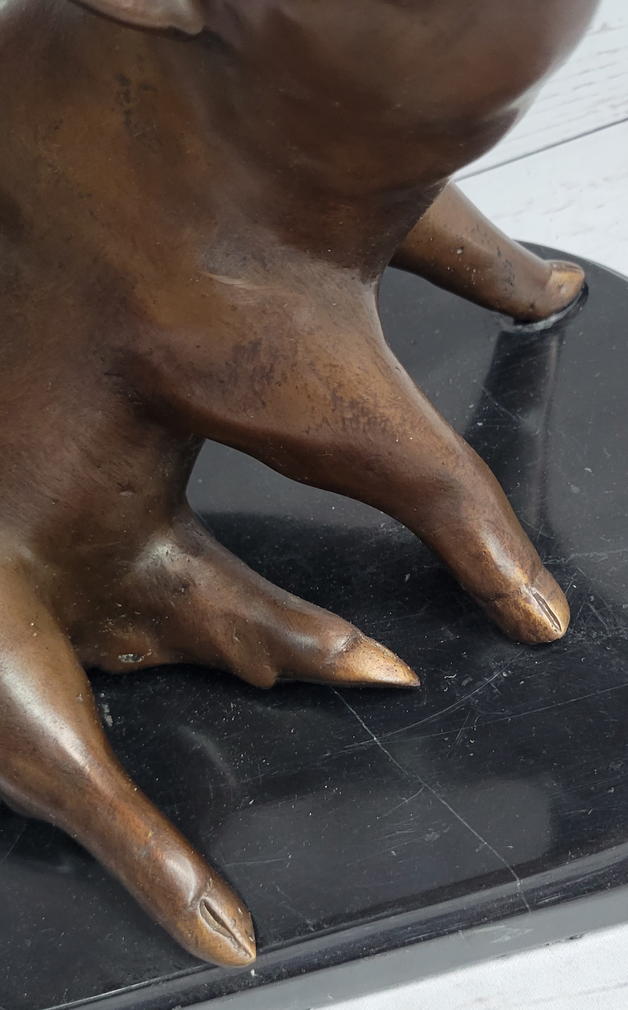 Bronze Cute Pig Sculpture after PJ Mene 8.5" x 10"