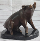 Bronze Cute Pig Sculpture after PJ Mene 8.5" x 10"