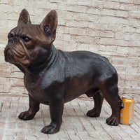 French Bulldog Puppy Bronze Sculpture Figure Signed Art