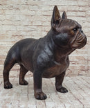 French Bulldog Puppy Bronze Sculpture Figure Signed Art