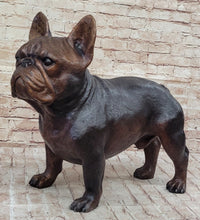 French Bulldog Puppy Bronze Sculpture Figure Signed Art