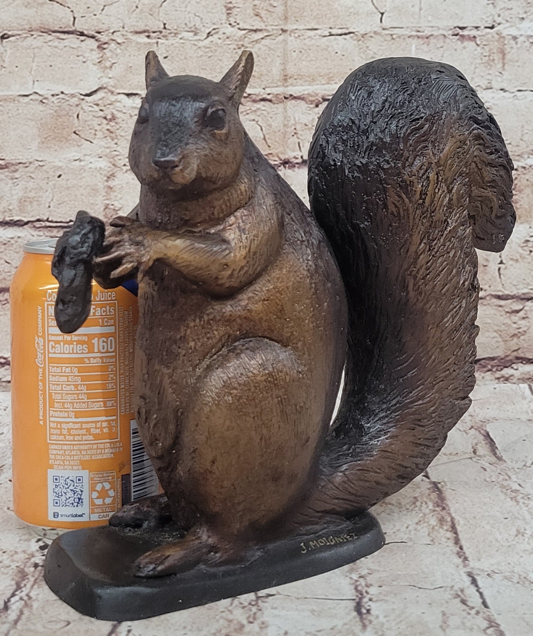 Bronze Metal Squirrel Sculpture by Moigniez