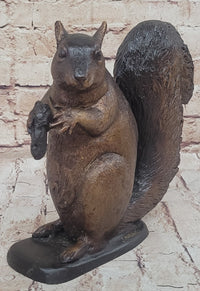 Bronze Metal Squirrel Sculpture by Moigniez