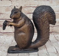 Bronze Metal Squirrel Sculpture by Moigniez