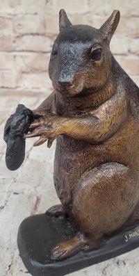 Bronze Metal Squirrel Sculpture by Moigniez