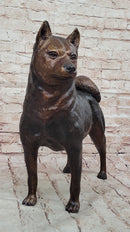 Shiba Inu Puppy Dog Bronze Sculpture Collectible Art