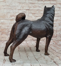 Shiba Inu Puppy Dog Bronze Sculpture Collectible Art